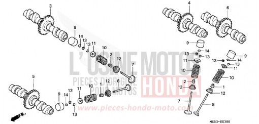 ARBRE A CAMES/SOUPAPE VF750CS de 1995